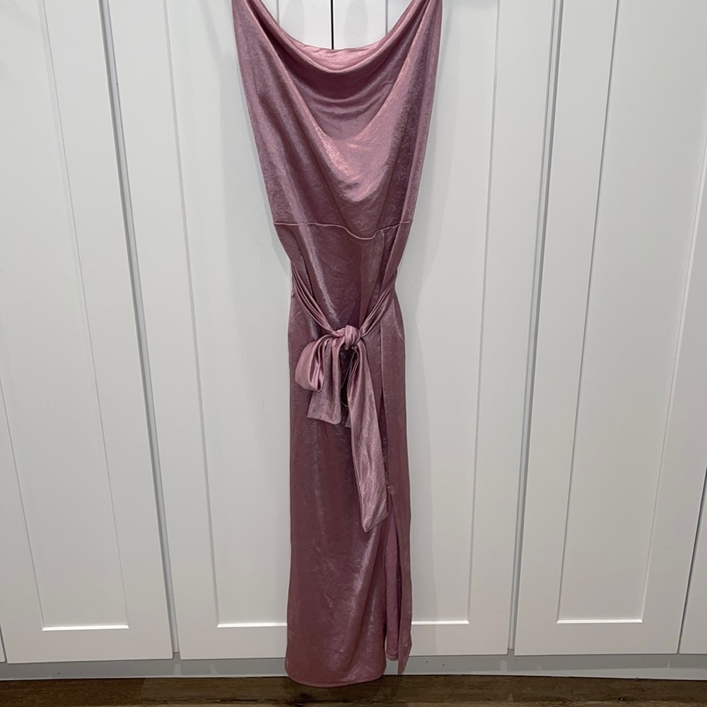 METALLIC LILAC SILK ZARA DRESS